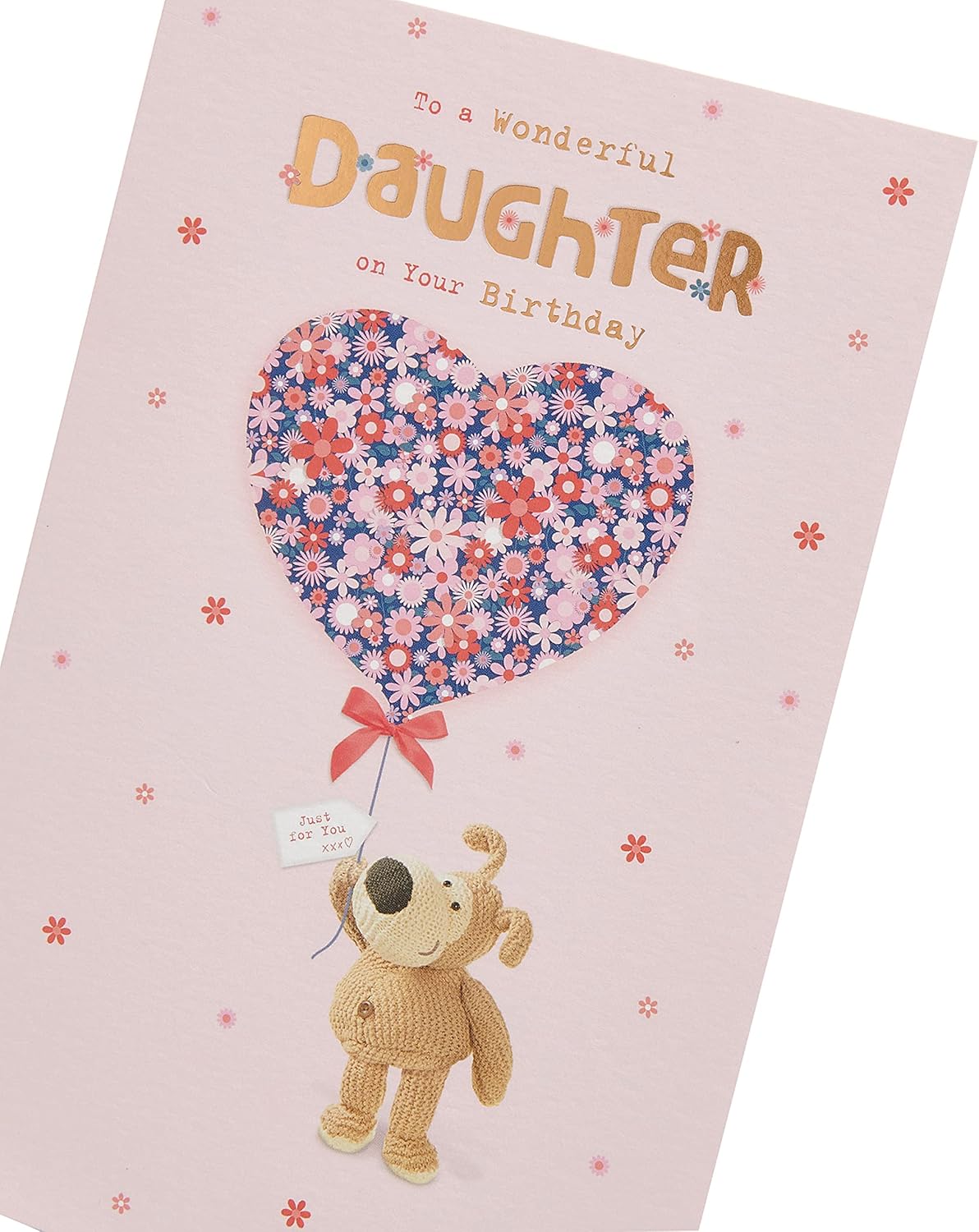 Boofle with Heart Balloon Design Daughter Birthday Card