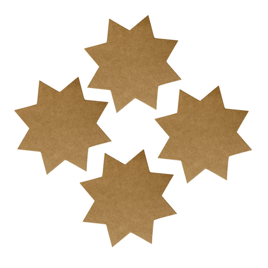 Pack of 600 Brown Kraft Stars 42 x 42mm