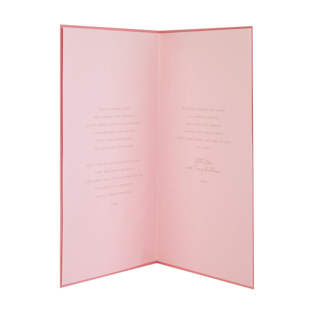 Traditional Floral Design with Heartfelt Verse Wedding Congratulations Card