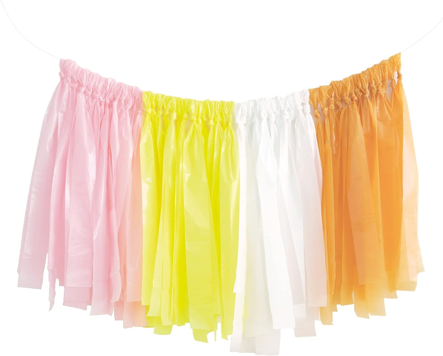 Spring Yellow, Pink, White & Orange Fringe Plastic Backdrop Kit