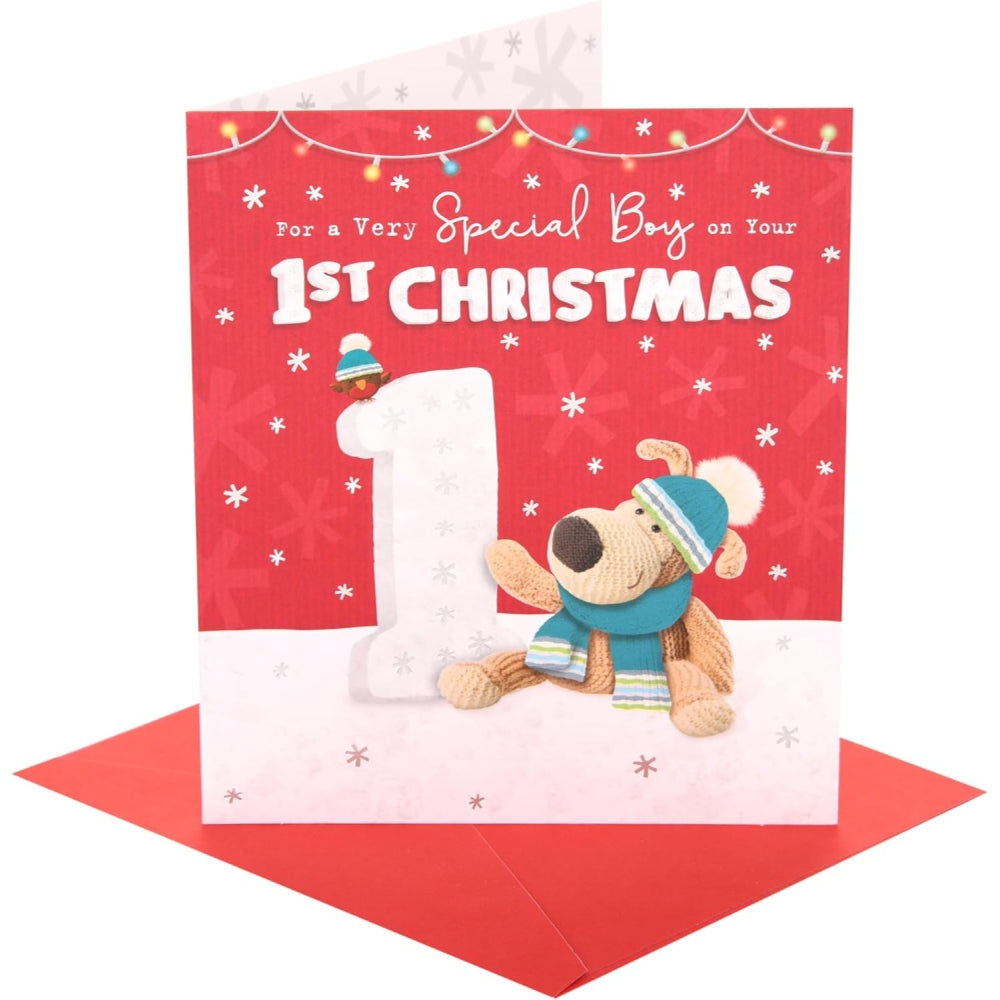 Boofle with Number Special Boy 1st Christmas Card