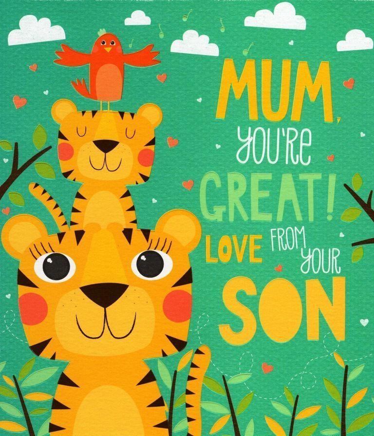 Mum You're Great From Son Jolly Creatures Mother's Day Card