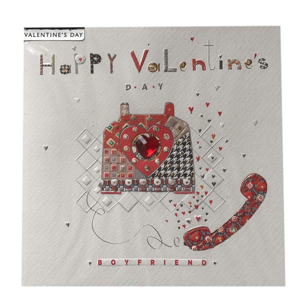 Boyfriend Beautiful Phone Call Love Heart Design Valentine's Day Card