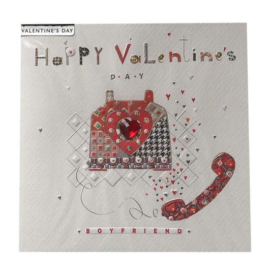 Boyfriend Beautiful Phone Call Love Heart Design Valentine's Day Card