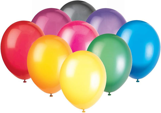 Pack of 50 Assorted Colours 12" Crystal Premium Latex Balloons