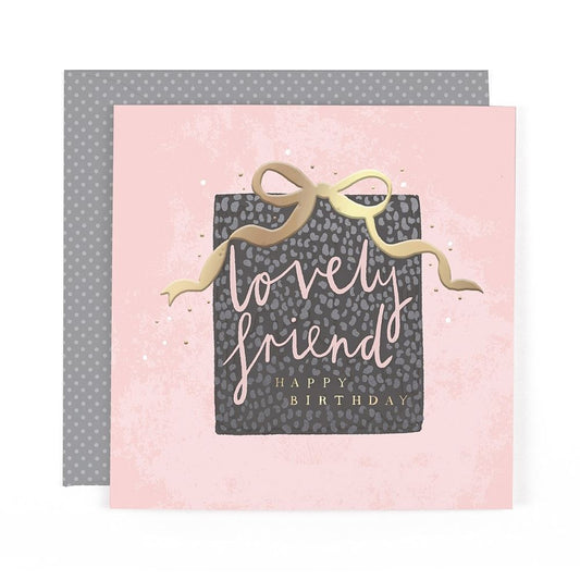 Present Design Contemporary Luxury Foiled Lovely Friend Birthday Card