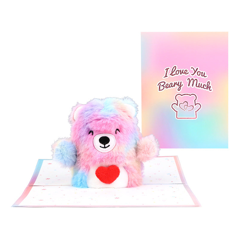 Beary Much in Love Bear 3D Pop Up Greeting Card - Valentine’s Day Anniversary Birthday Wedding