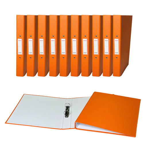 Pack of 20 A4 Orange Paper Over Board Ring Binders by Janrax