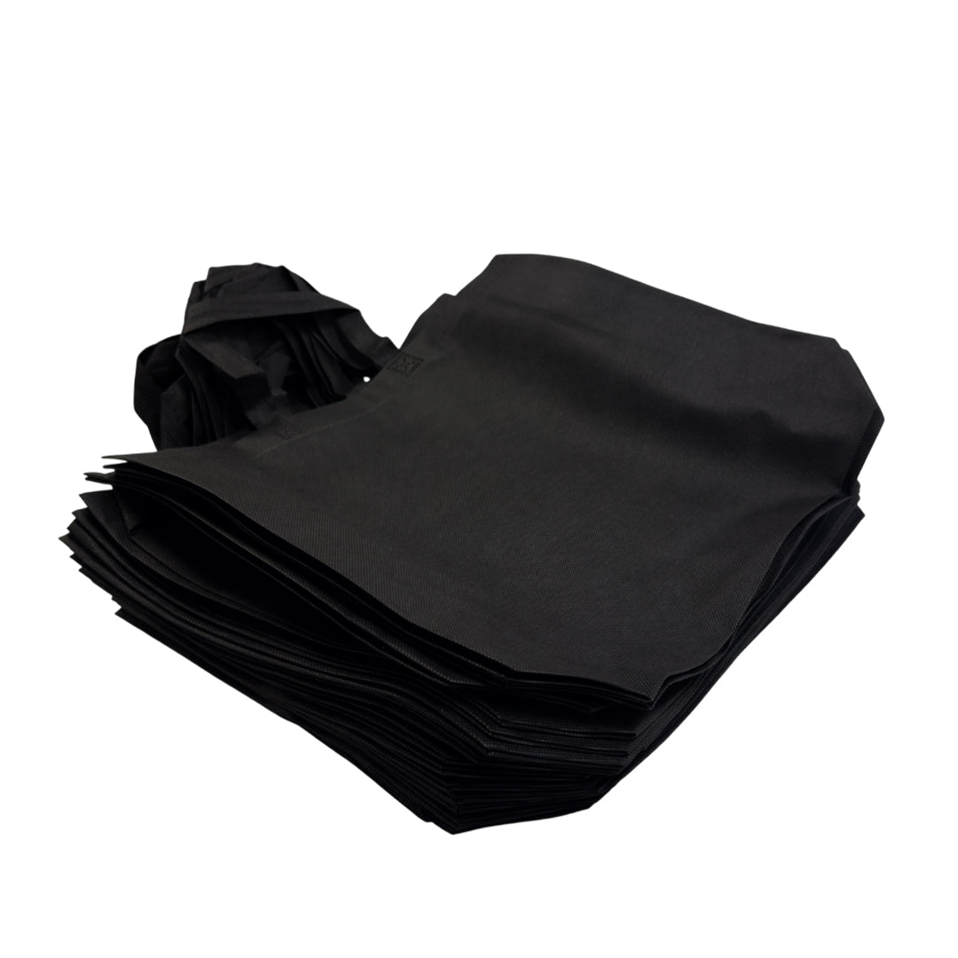Pack of 50 Black Coloured 35x25x10cm Non-Woven Bags with Handle
