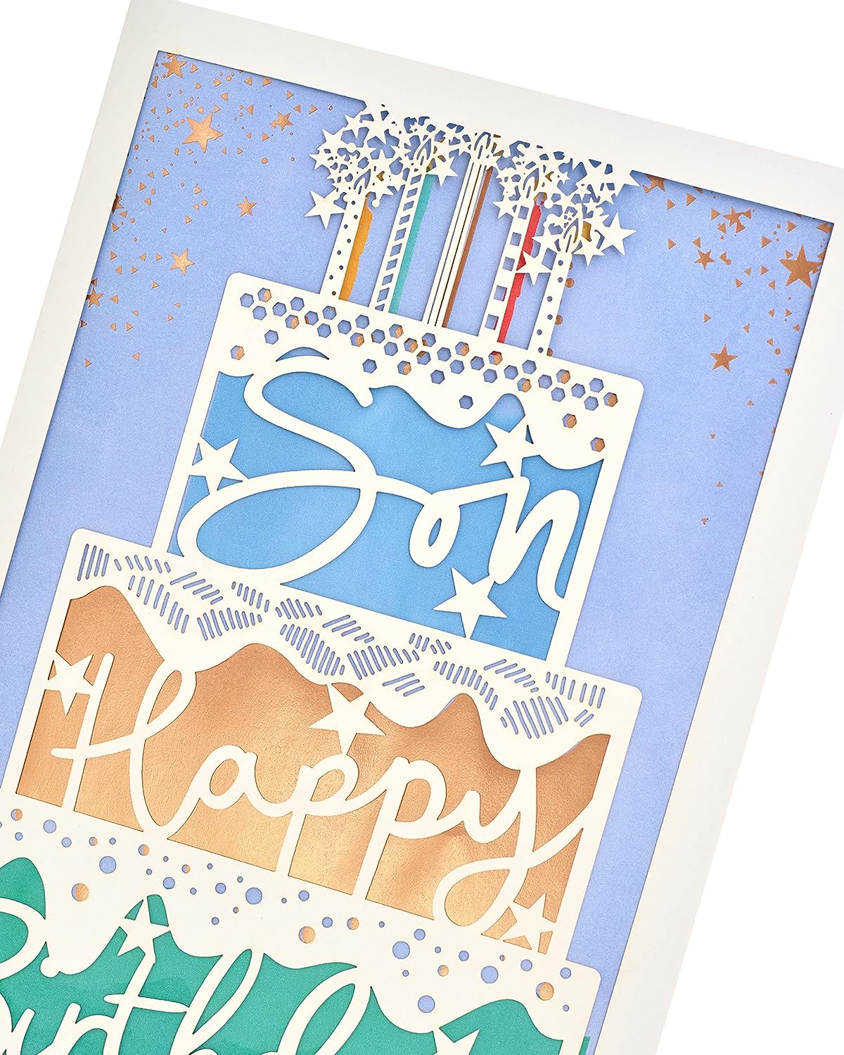 Laser Cut Cake Design Son Birthday Card