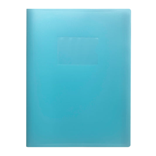 Pack of 6 A4 Pastel Blue Coloured Flexicover 20 Pocket Display Books with Card Pocket