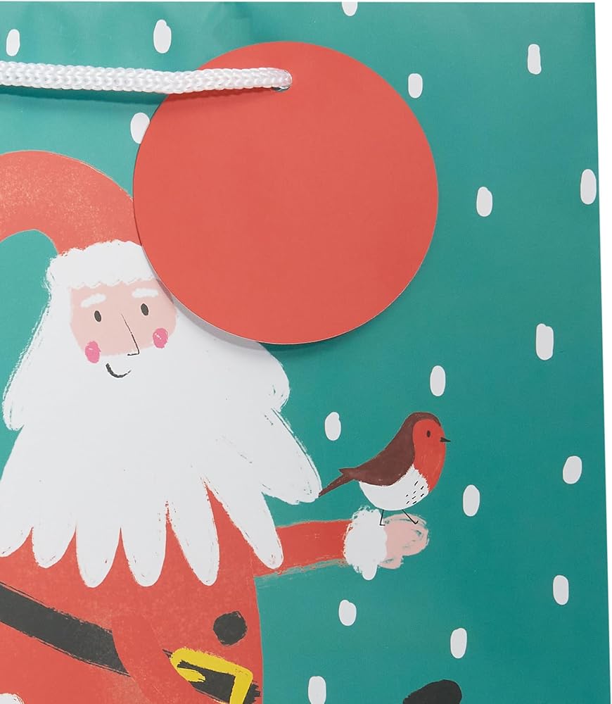 Jolly Santa & Bike Design Multipack of 6 Large Gift Bags for Him/Her/Friend Christmas