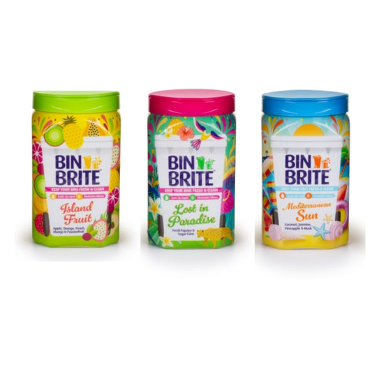 Pack of 3 Bin Odour Neutraliser - 500g Each Scented Indoor Outdoor Dustbin