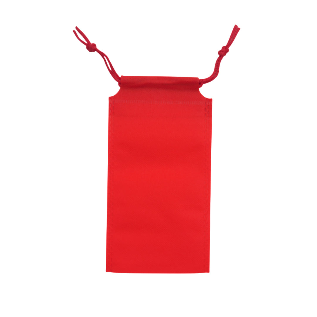 Pack of 100 Red Coloured 19x10cm Non-Woven Drawstring Bags