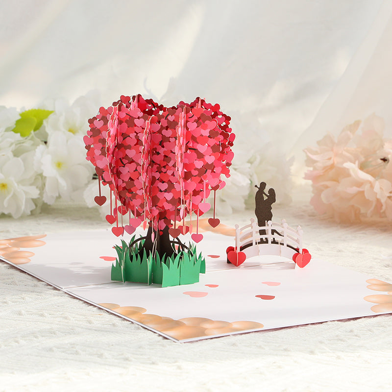 Whispers of Love Heart Tree 3D Pop Up Valentine’s Day Card - Wedding Anniversary