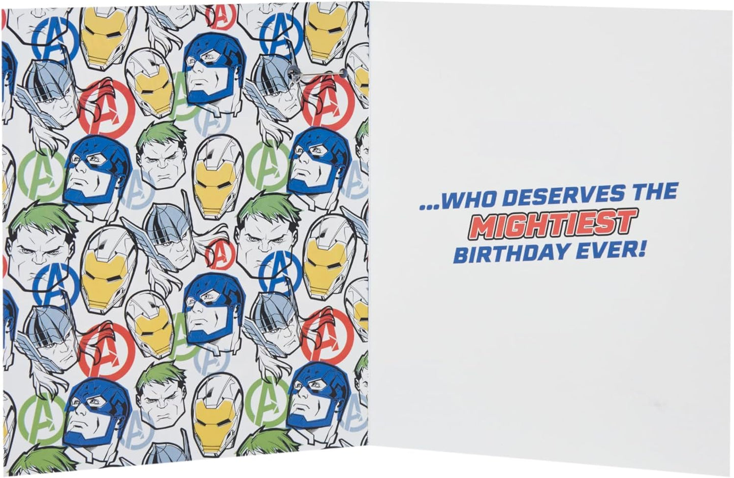 Marvel The Avengers Hero Design Grandson Birthday Card with Badge