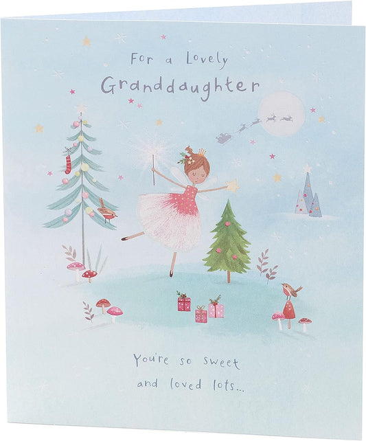 Granddaughter Christmas Card Fairy Ice Rink Design