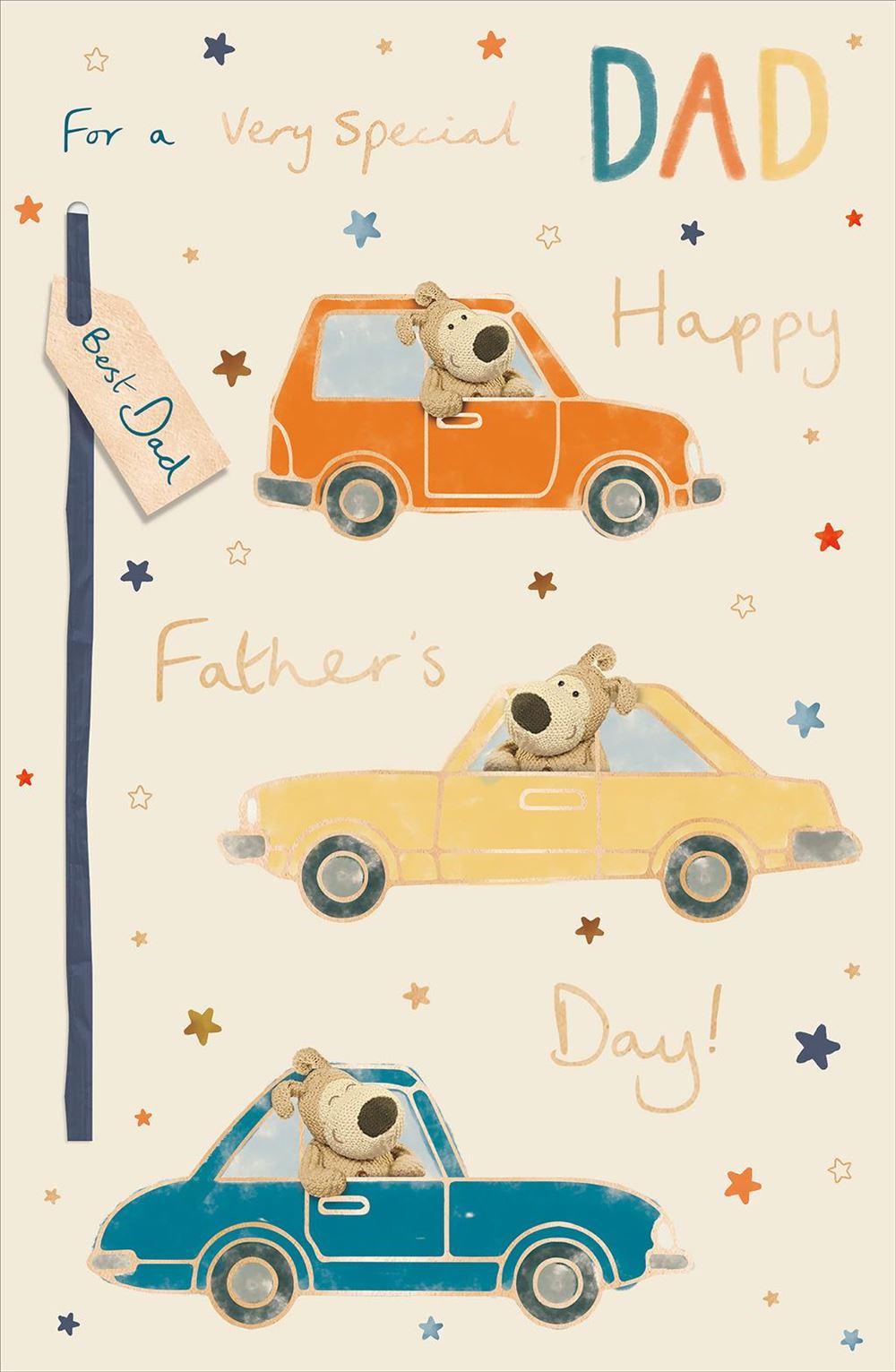Boofle in Cars Dad Father's Day Card
