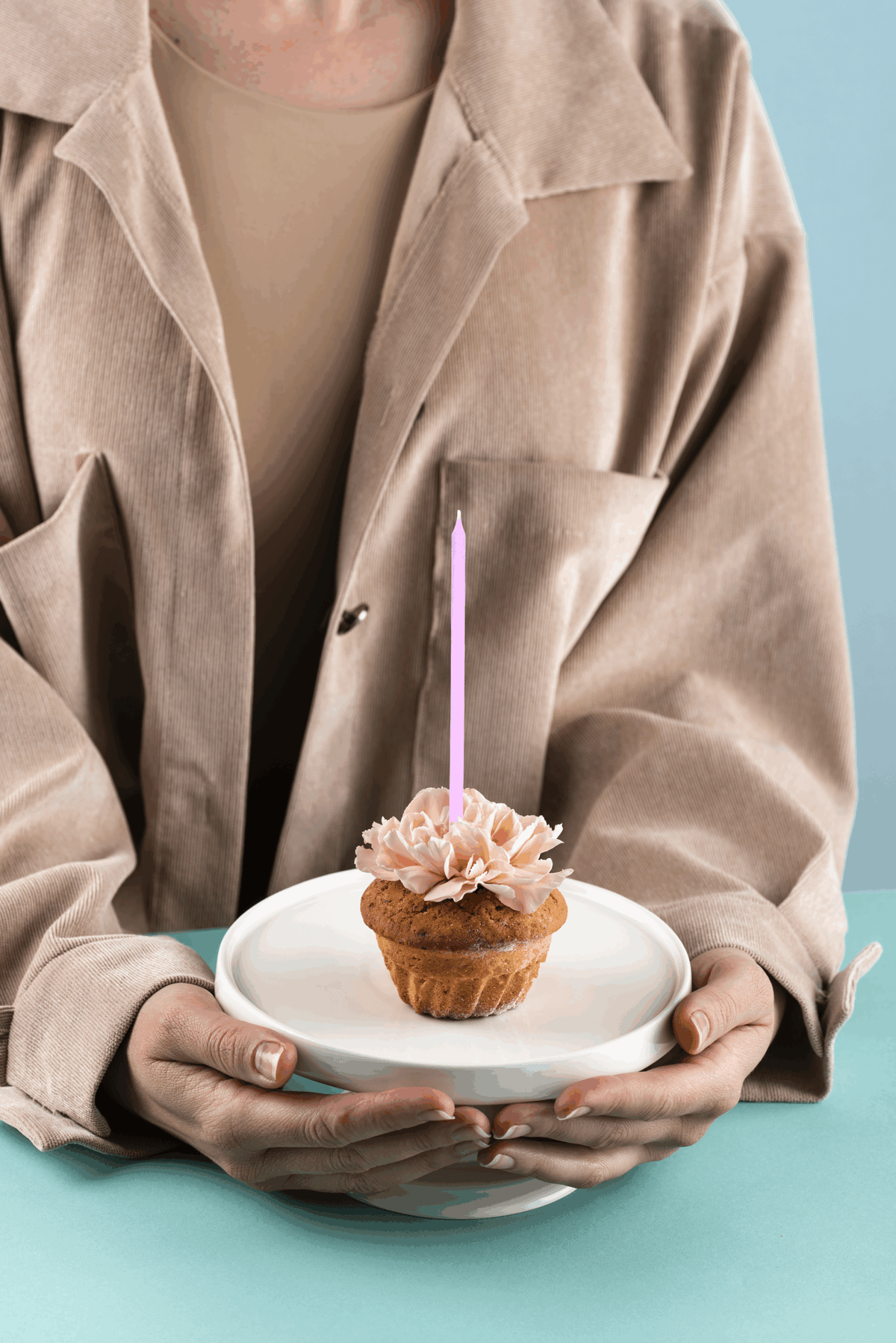 Pack of 12 Pastel Party Tall Candles with Holders (12.5cm)