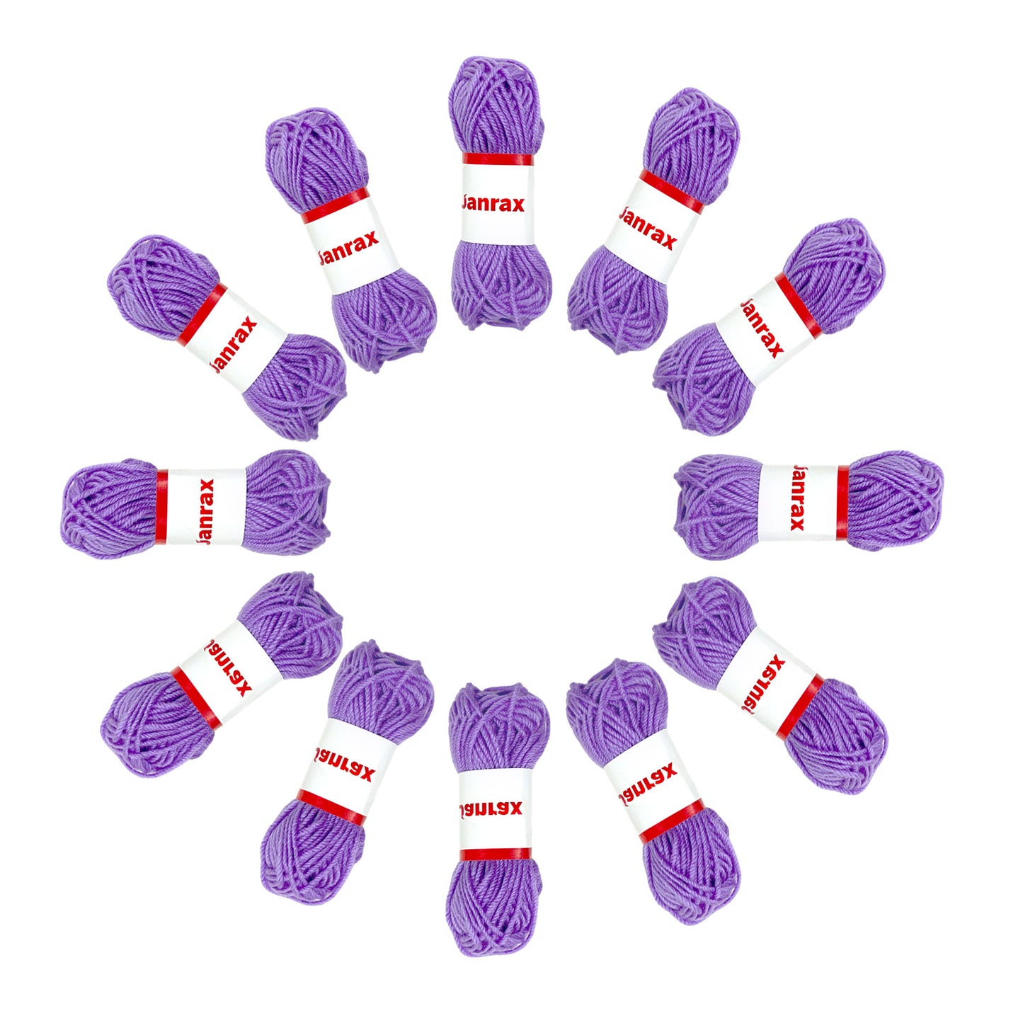 Pack of 20 Lilac Acrylic Yarn Rolls – 10g each, 4 Strand 8 Ply Knitting Wool