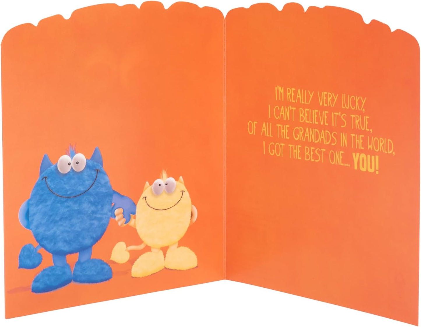 Blue Googly Eyed Monster Design Grandad Birthday Card