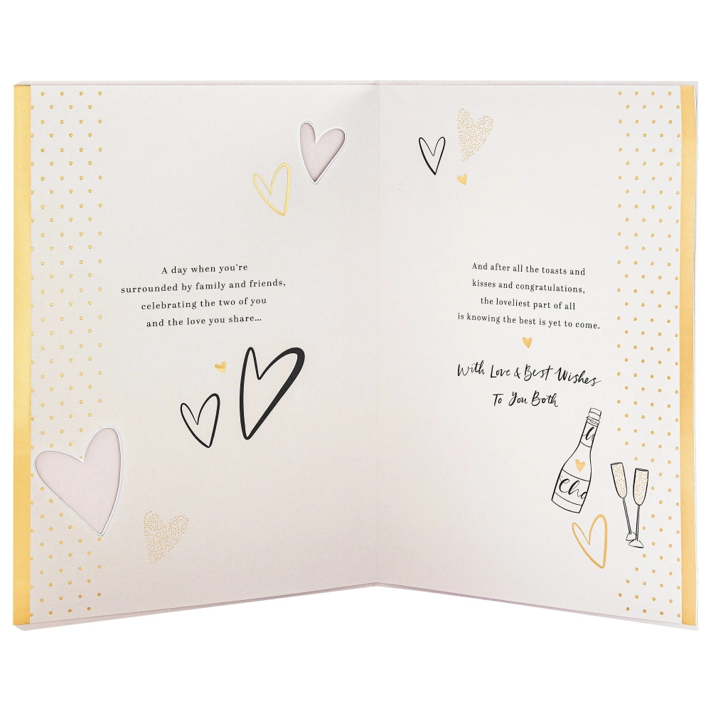 Champagne Design For Happy Couple with Heartfelt Verse Wedding Congratulations Card