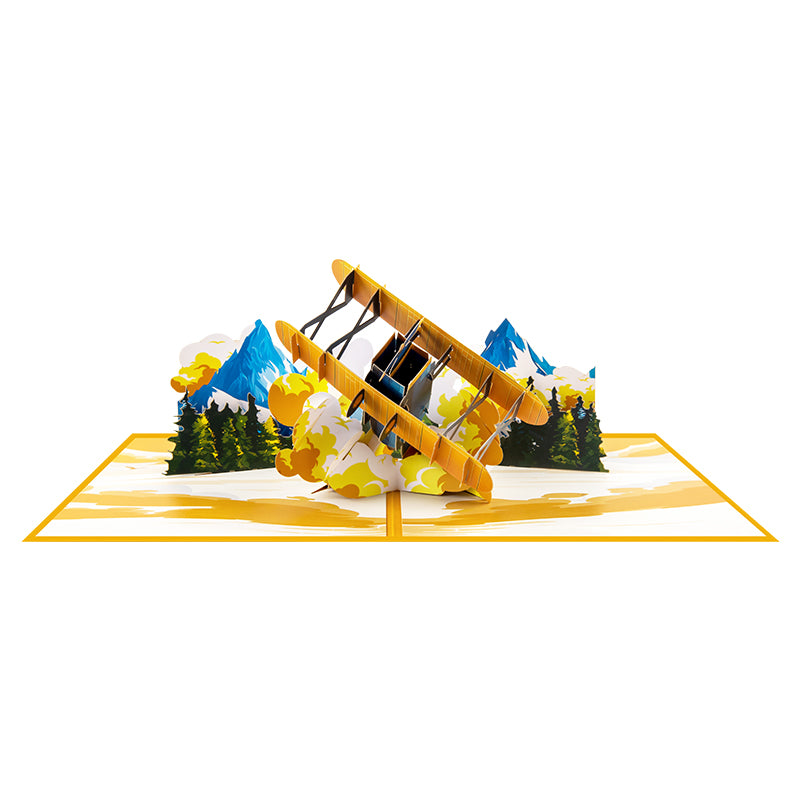 Soaring High Skybound Adventure 3D Biplane Pop Up Card
