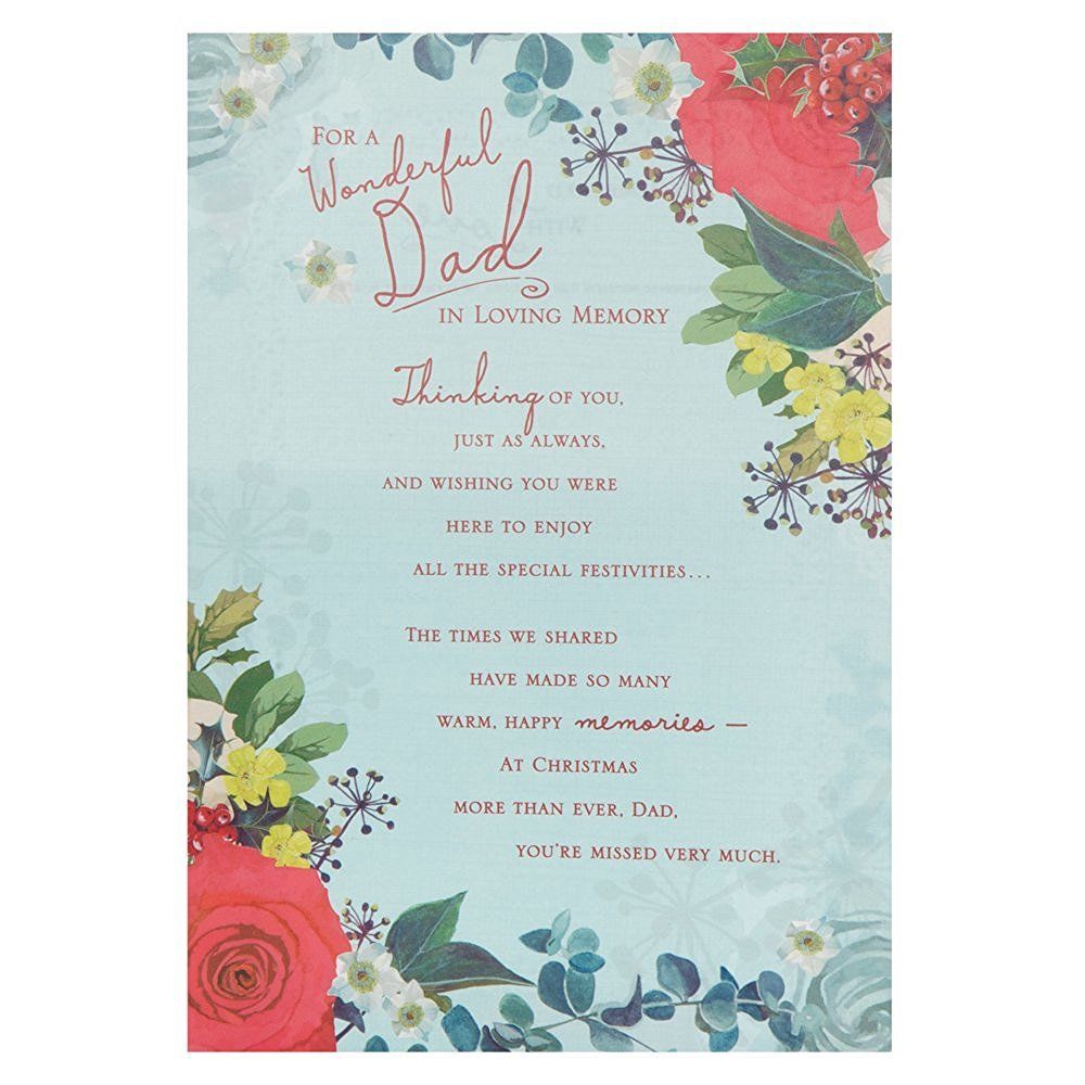 For a Wonderful Dad Memorial Christmas Card 