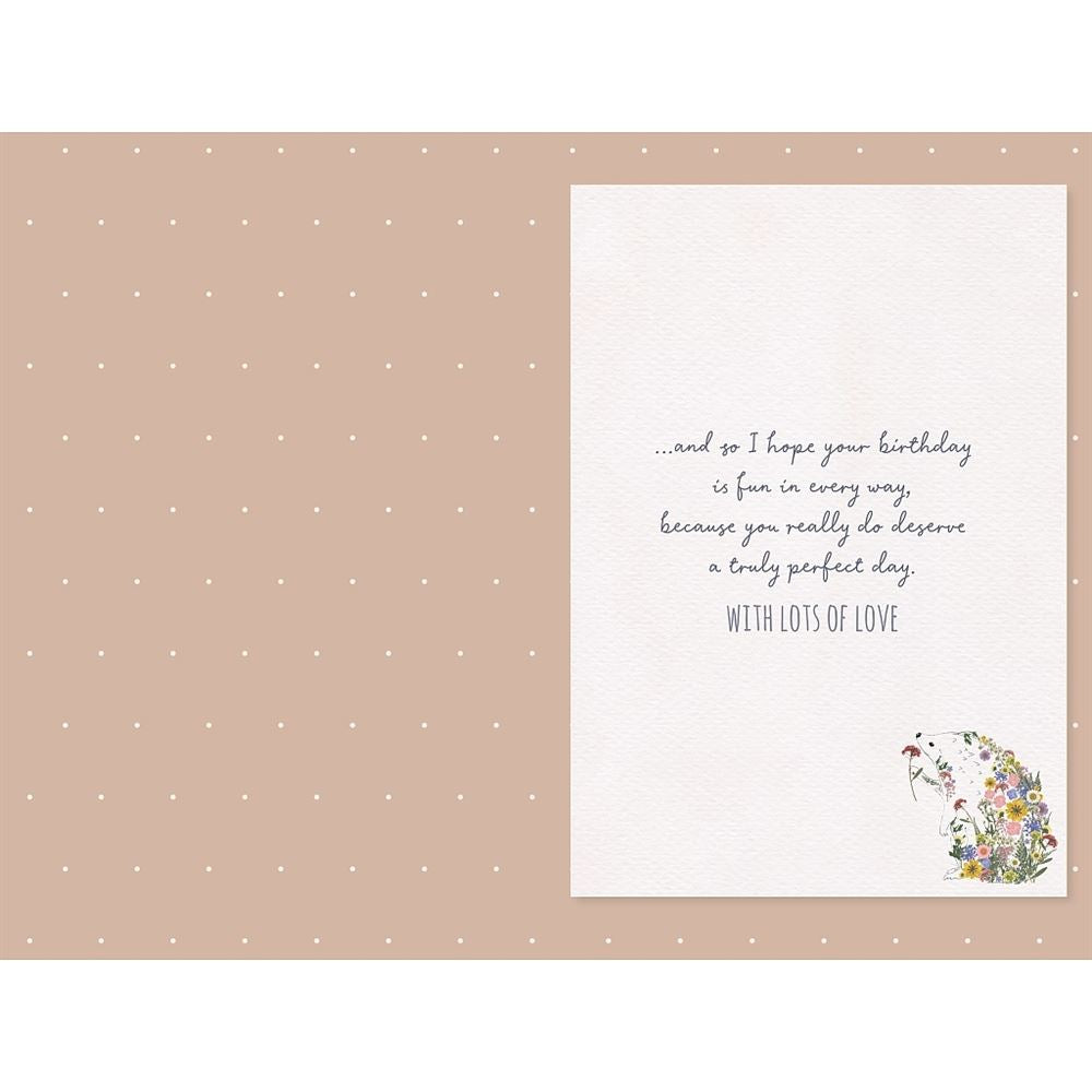 Hedgehog Holding Flower Granddaughter Birthday Card