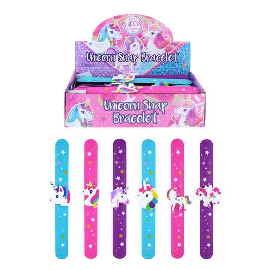 Pack of 6 Unicorn Snap Bracelet with Print