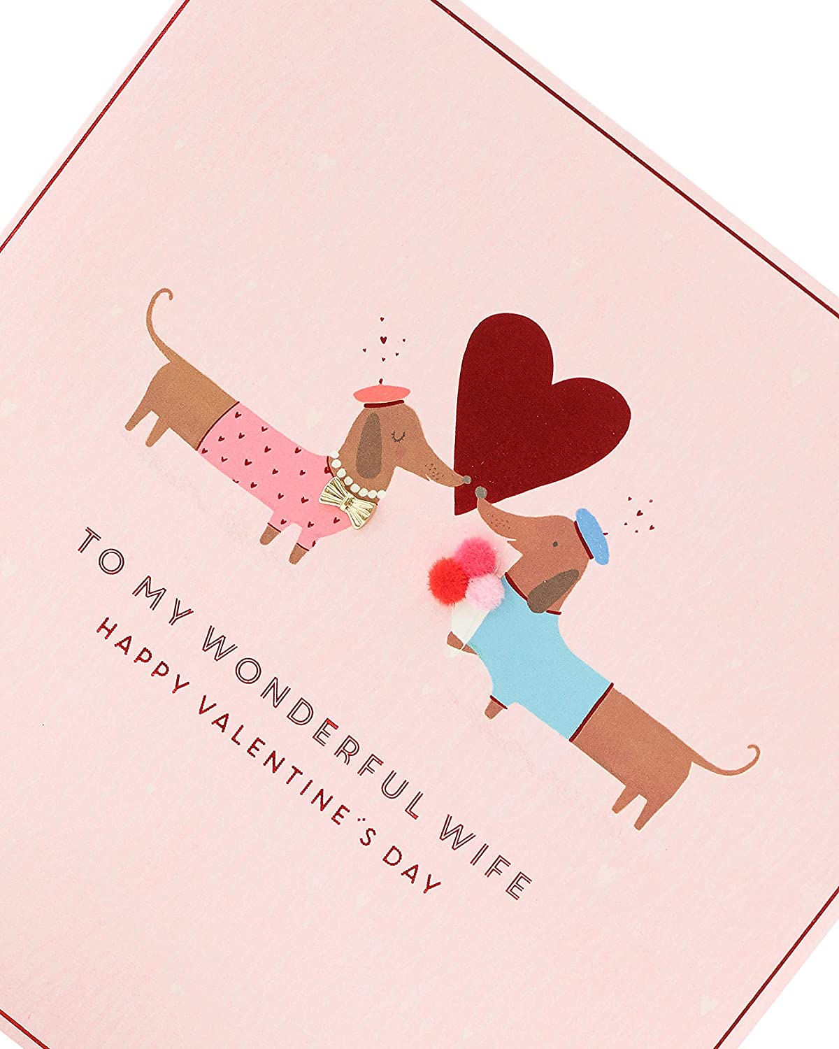 Wonderful Wife Sausage Dog Valentine's Day Card
