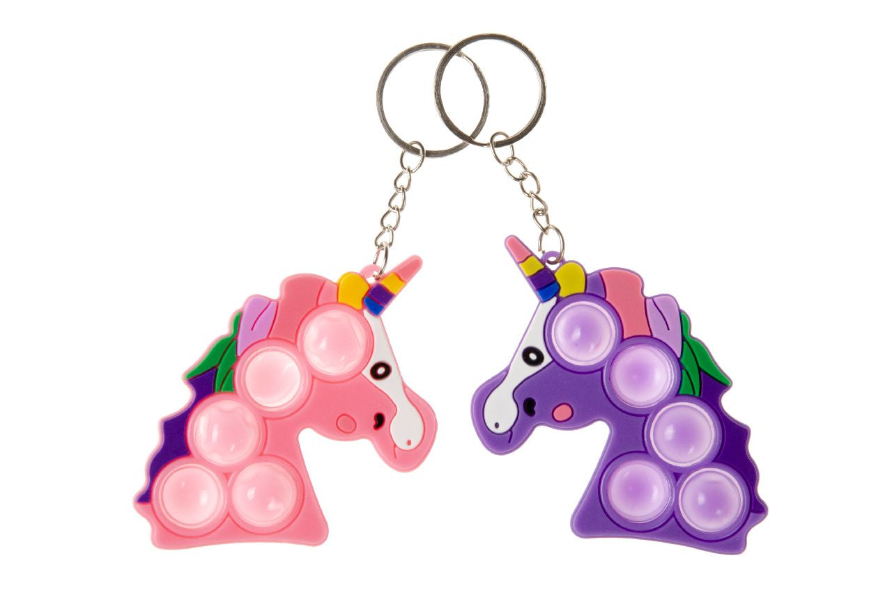 Pack of 6 Unicorn-Shaped Pop It Keychains