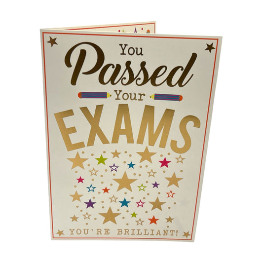 You Passed Your Exam Stars Design Congratulations Card
