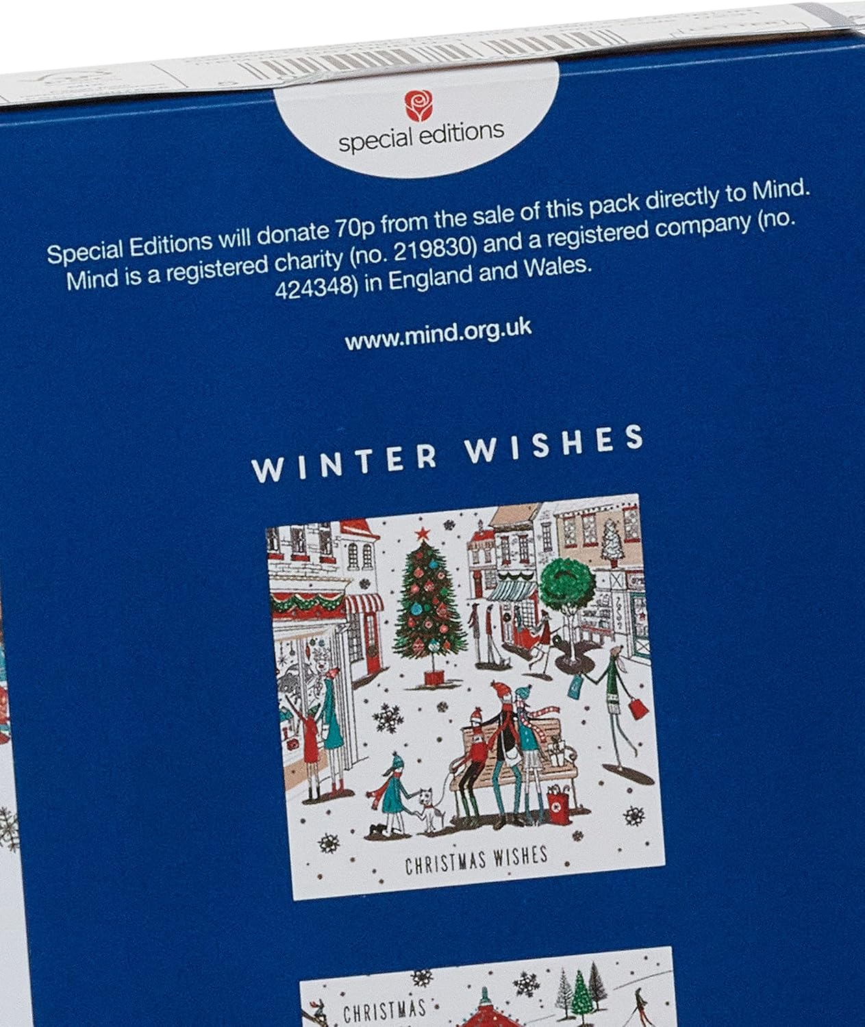 Multipack of 10 Winter Wishes Design Charity Christmas Cards with Envelopes