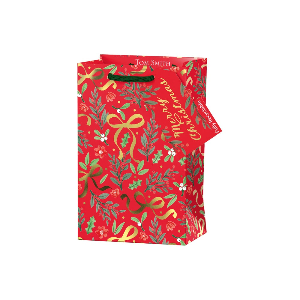Pack of 12 Winter Foliage Timeless Noel Small Christmas Gift Bags