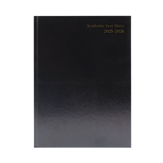 2025-2026 A5 Week to View Black Academic Diary