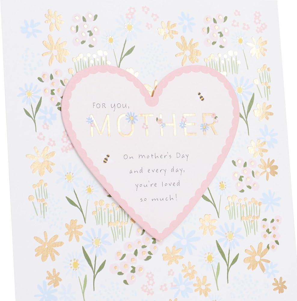 For Mother Flowers and Heart Design Mother's Day Card