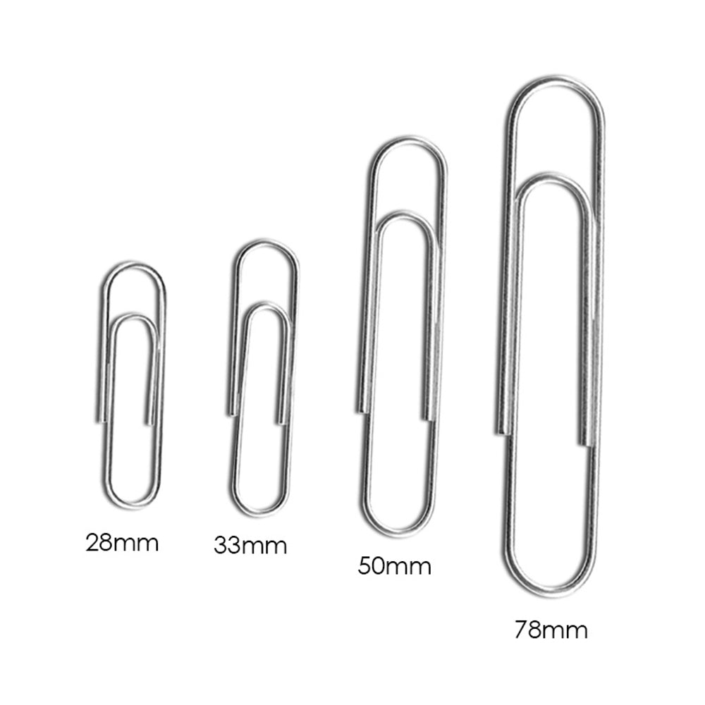 Pack of 100 Round End Paper Clips 33mm