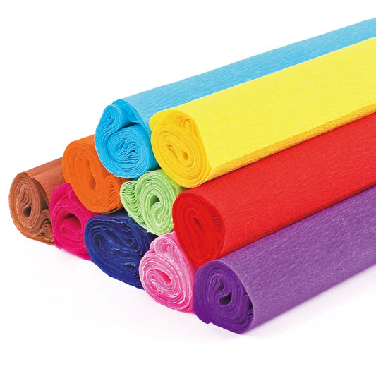 Pack of 50 Assorted Colour Mix Crepe Paper 50 x 200cm