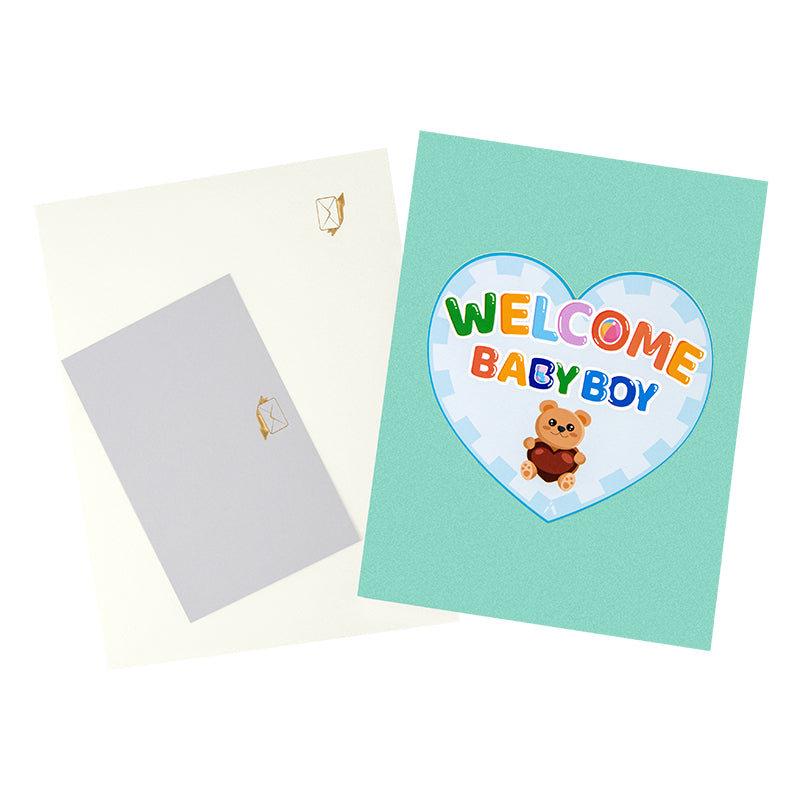Bundle of Joy Welcome Baby Boy 3D Pop Up Greeting Card