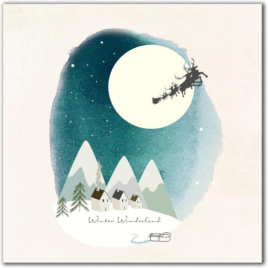 Pack of 8 Nordic Winter Wonderland RSPCA Charity Christmas Cards