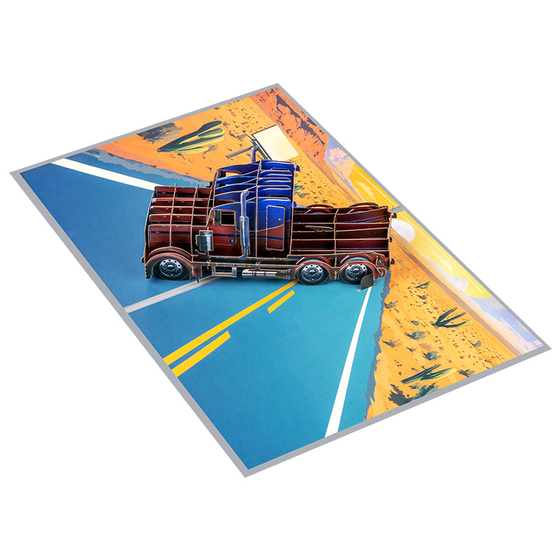 Highway Hero 3D Semi-Truck Pop Up Greeting Card