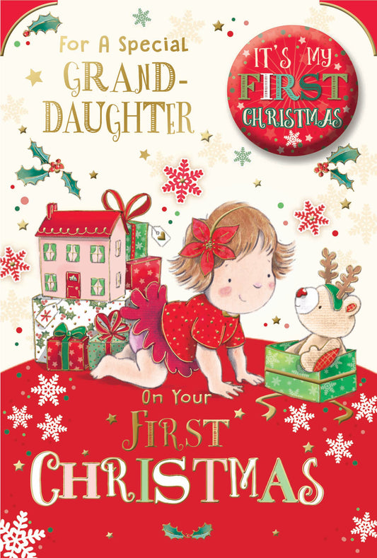 For a Special Granddaughter First Christmas Card