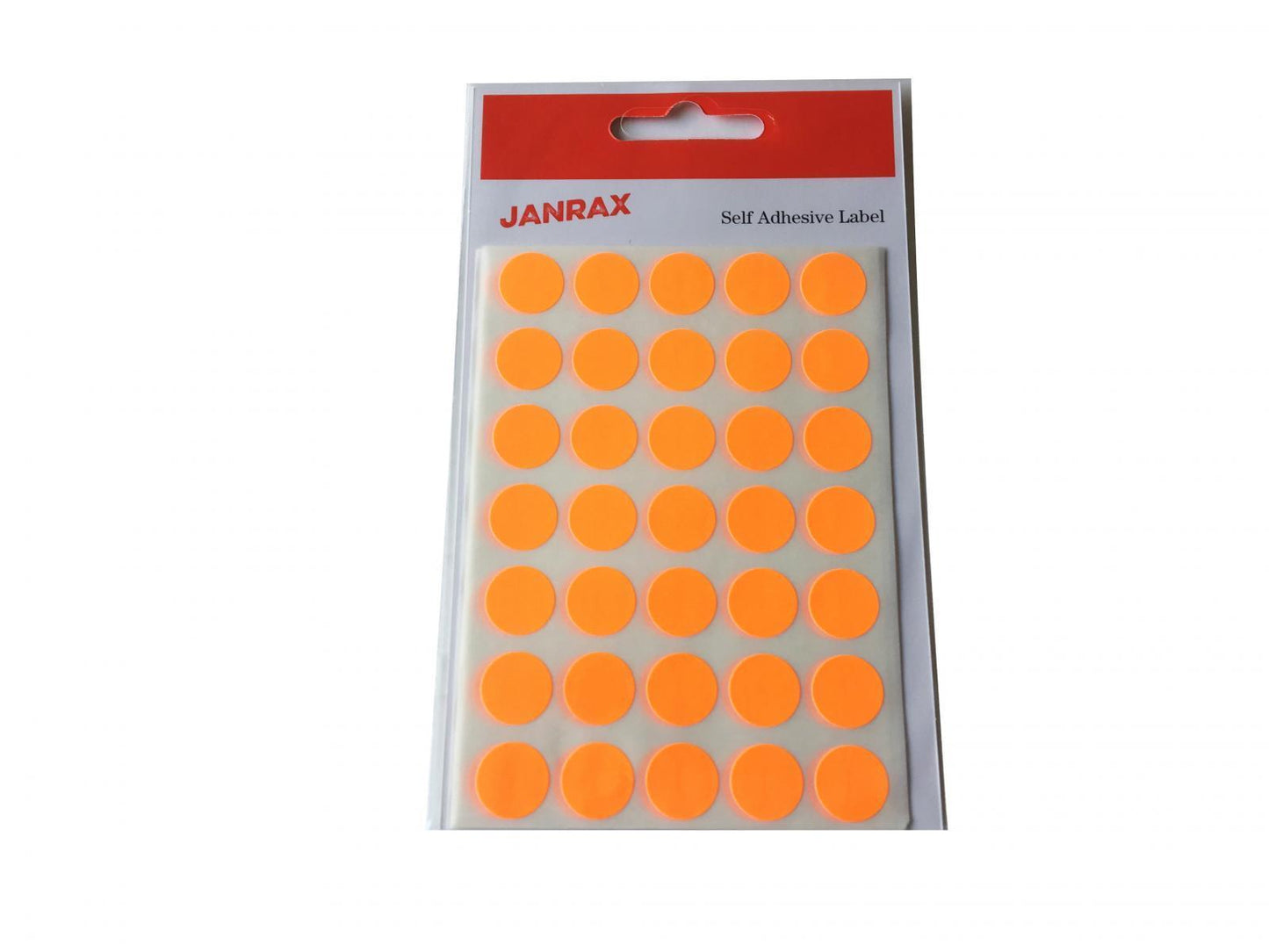 Pack of 140 Fluorescent Orange 13mm Round Labels - Stickers