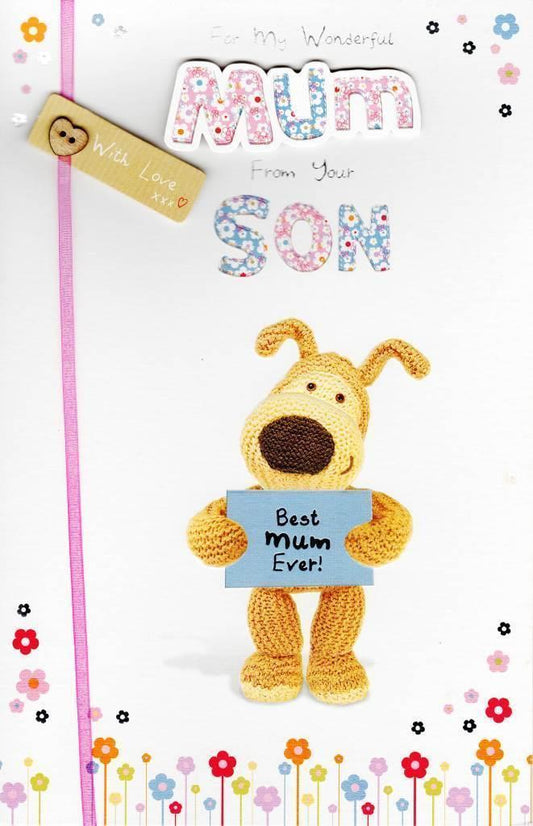 Boofle To Mum From Son Happy Mother's Day Handmade Greeting Card
