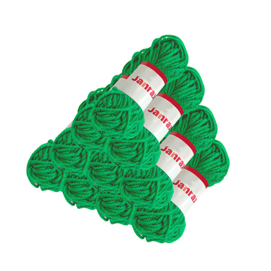 Pack of 20 Green Acrylic Yarn Rolls – 10g each, 4 Strand 8 Ply Knitting Wool