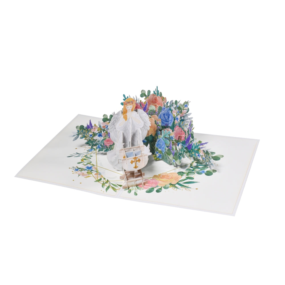 Angel’s Blessing 3D Pop-Up Baptism Christening Card