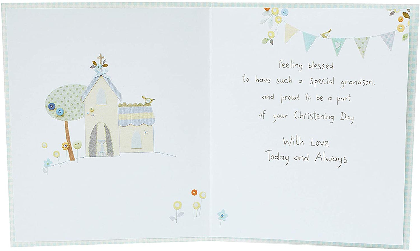 For Grandson On Your Christening Day Card