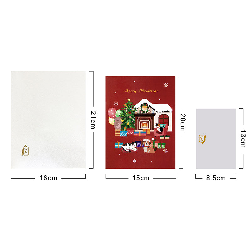 A Warm Xmas Eve Holiday 3D Pop Up Christmas Card