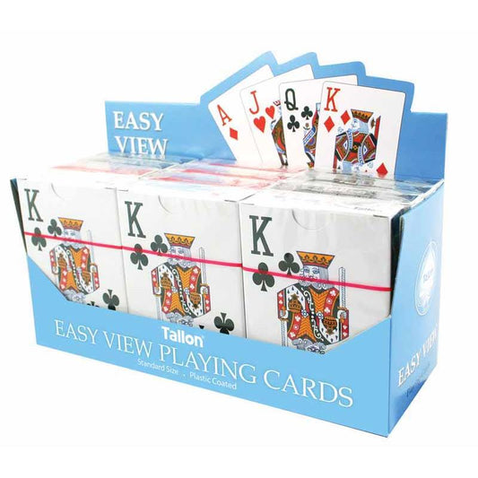 Easy View Plastic Coated Playing Cards